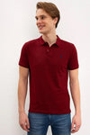 U.S. Polo Pamuklu Slim Fit Erkek Polo Yaka T Shirt G081GL0111792406 Modern Bordo