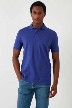 U.S. Polo Pamuklu Slim Fit Erkek Polo Yaka T Shirt G081GL0111792406 Royal Mavi