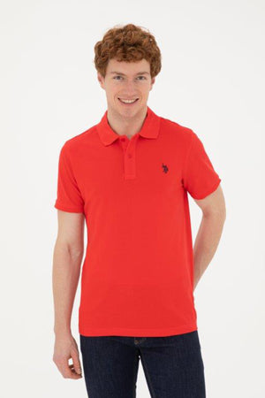 U.S. Polo Pamuklu Slim Fit Erkek Polo Yaka T Shirt G081GL0111792406 Risk Red