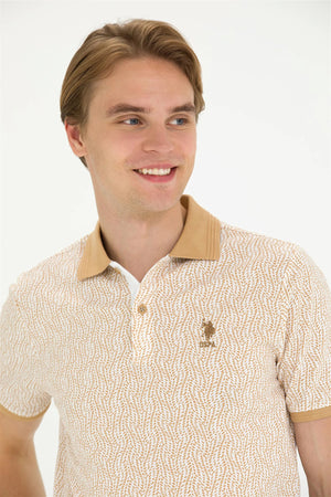 U.S. Polo % 100 Pamuk Logolu Regular Fit Erkek Polo Yaka T Shirt G081SZ0111573666 Camel