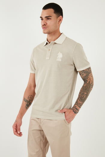 U.S.Polo Pamuklu Slim Fit Erkek Polo Yaka T Shirt G081SZ0111573851 TAŞ