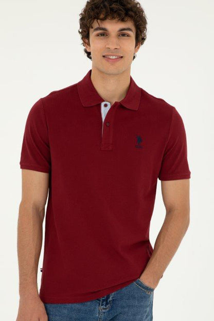 U.S. Polo Logolu % 100 Pamuk Regular Fit Polo Yaka Erkek T Shirt G081SZ0111794832 BORDO