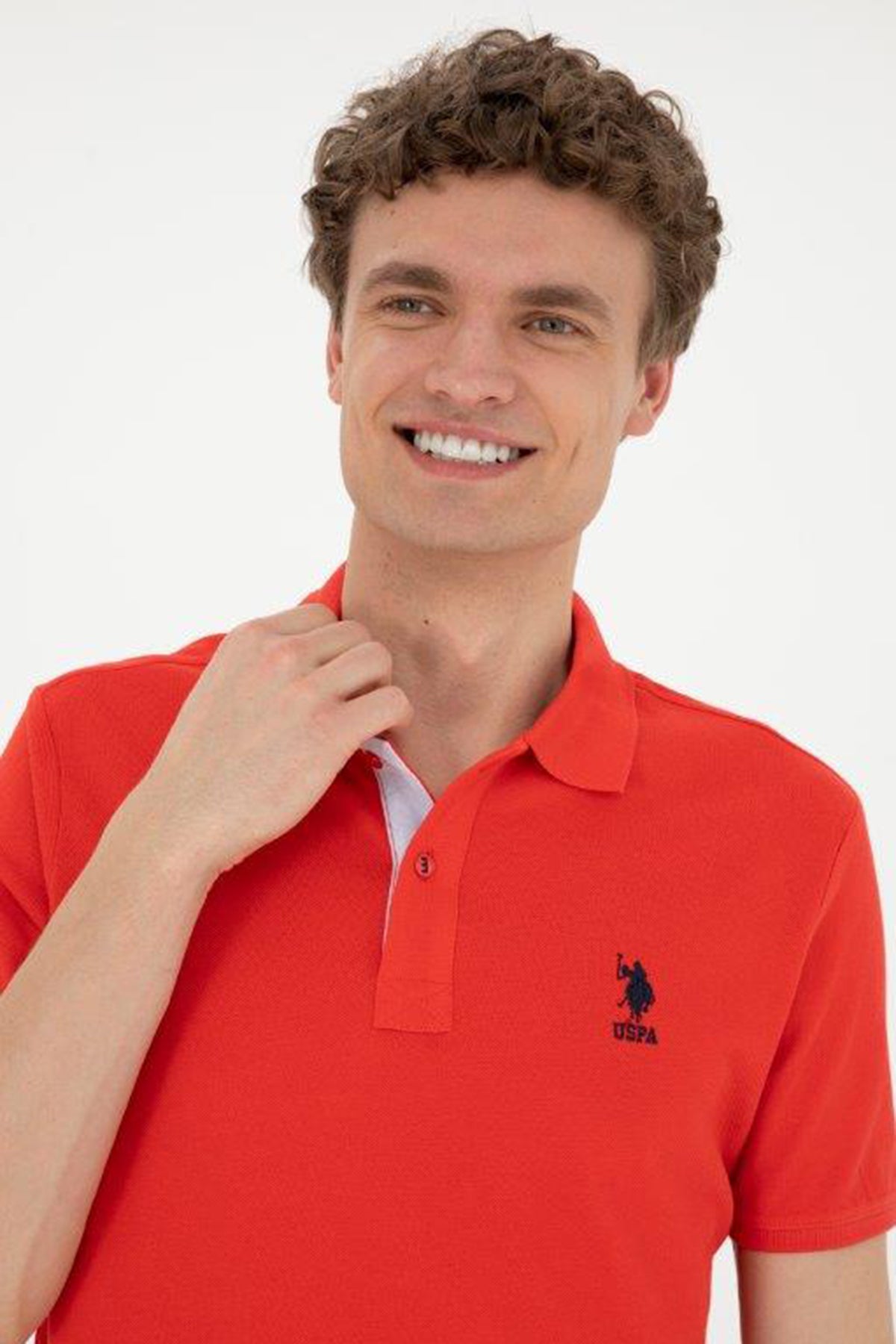 U.S. Polo Logolu % 100 Pamuk Regular Fit Polo Yaka Erkek T Shirt G081SZ0111794832 NAR ÇİÇEĞİ