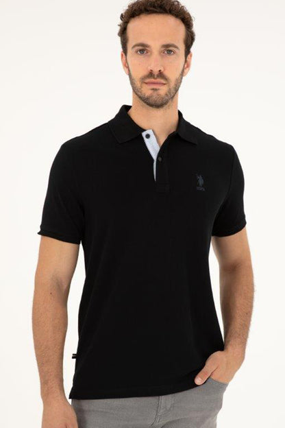 U.S. Polo Logolu % 100 Pamuk Regular Fit Polo Yaka Erkek T Shirt G081SZ0111794832 SİYAH