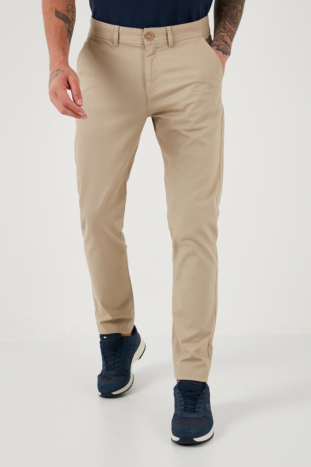 U.S. Polo Pamuklu Slim Fit Chino Erkek Pantolon G081SZ0781827278 Açık Haki