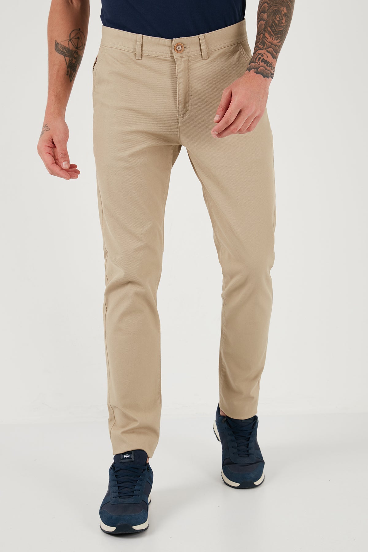 U.S. Polo Pamuklu Slim Fit Chino Erkek Pantolon G081SZ0781827278 Açık Haki