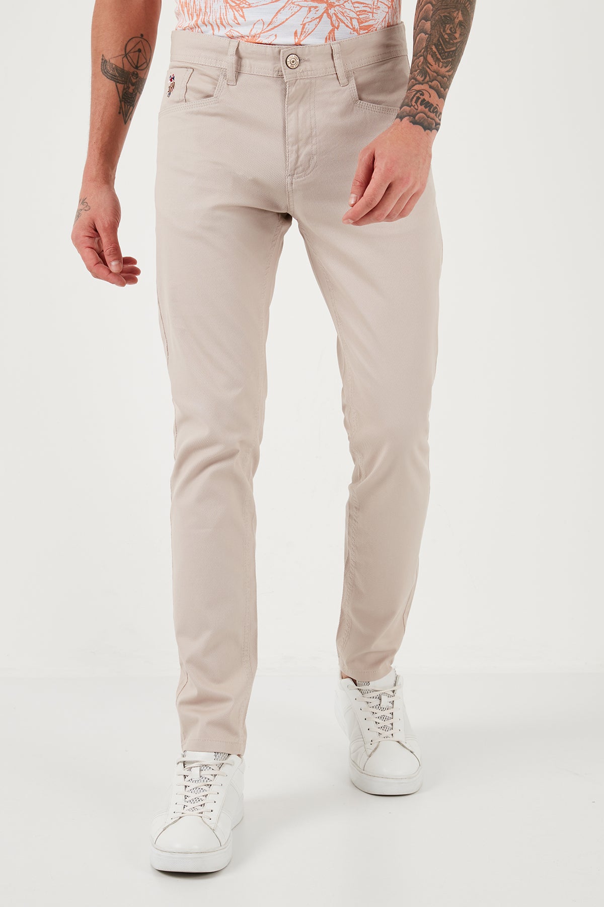 U.S. Polo Pamuklu Slim Fit Chino Erkek Pantolon G081SZ0781873679 TAŞ