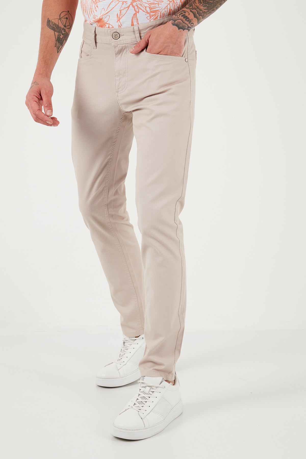 U.S. Polo Pamuklu Slim Fit Chino Erkek Pantolon G081SZ0781873679 TAŞ