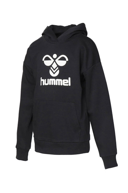 Hummel Logo Baskılı Pamuklu Regular Fit Kapüşonlu Unisex Çocuk Sweat 921578-2001 SİYAH