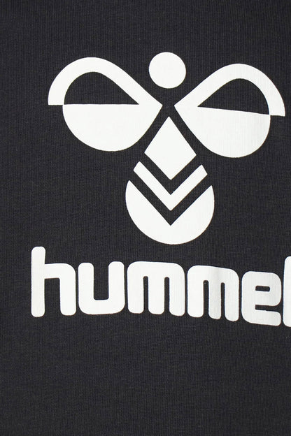 Hummel Logo Baskılı Pamuklu Regular Fit Kapüşonlu Unisex Çocuk Sweat 921578-2001 SİYAH