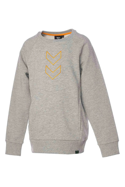 Hummel Logolu Pamuklu Regular Fit Bisiklet Yaka Unisex Çocuk Sweat 921943-2006 GRİ MELANJ