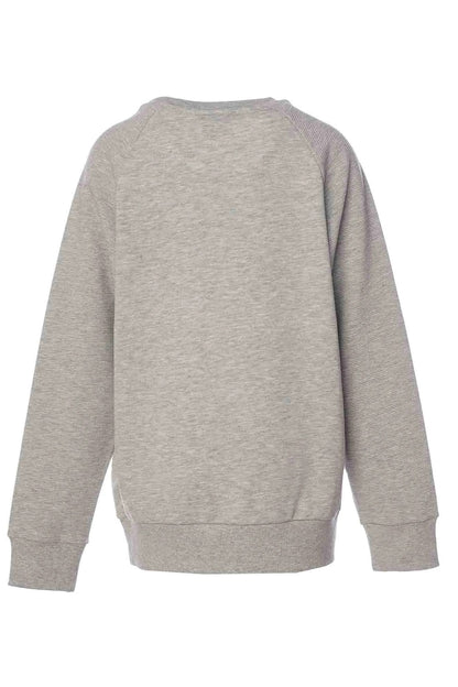 Hummel Logolu Pamuklu Regular Fit Bisiklet Yaka Unisex Çocuk Sweat 921943-2006 GRİ MELANJ