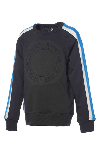 Hummel Logo Baskılı Pamuklu Regular Fit Bisiklet Yaka Unisex Çocuk Sweat 921989-2001 SİYAH