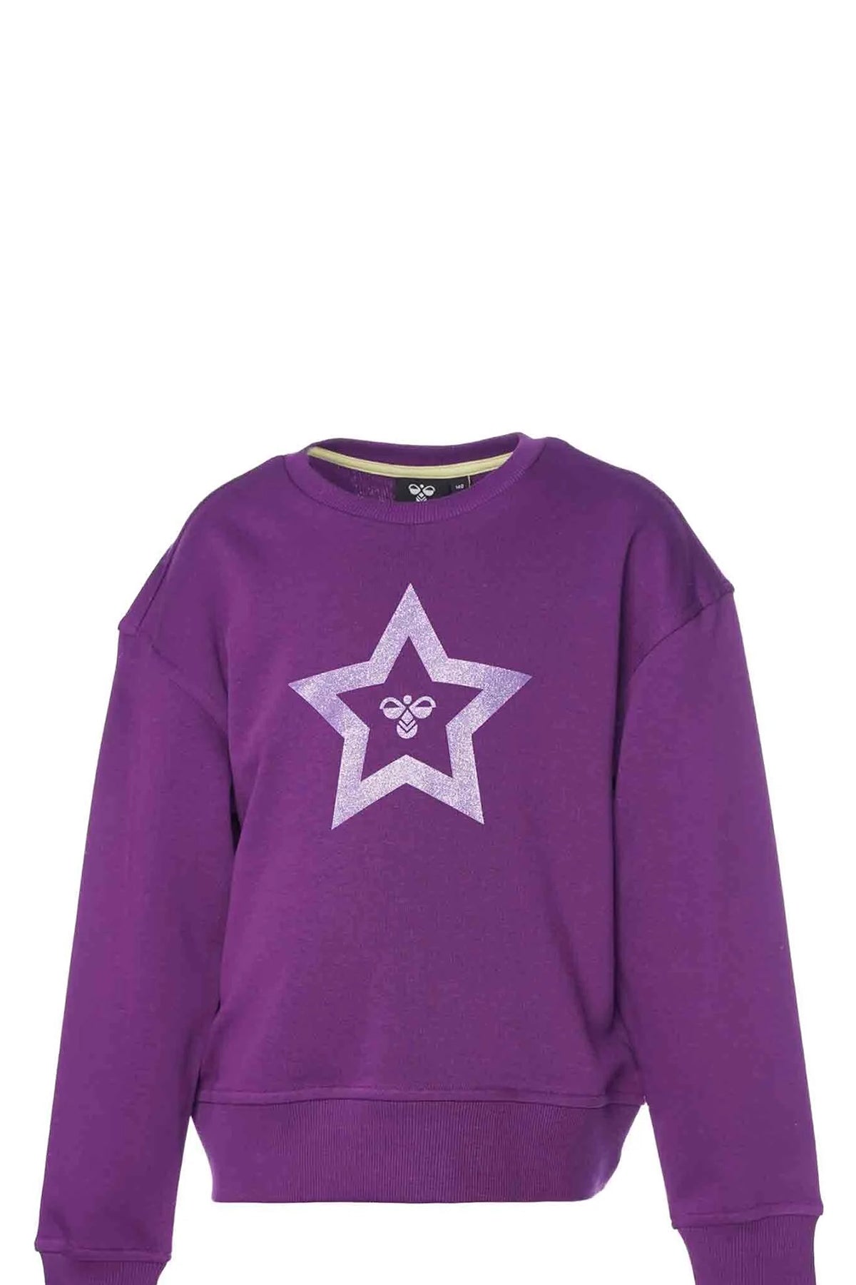 Hummel Desenli Pamuklu Bisiklet Yaka Unisex Çocuk Sweat 922012-9825 MOR