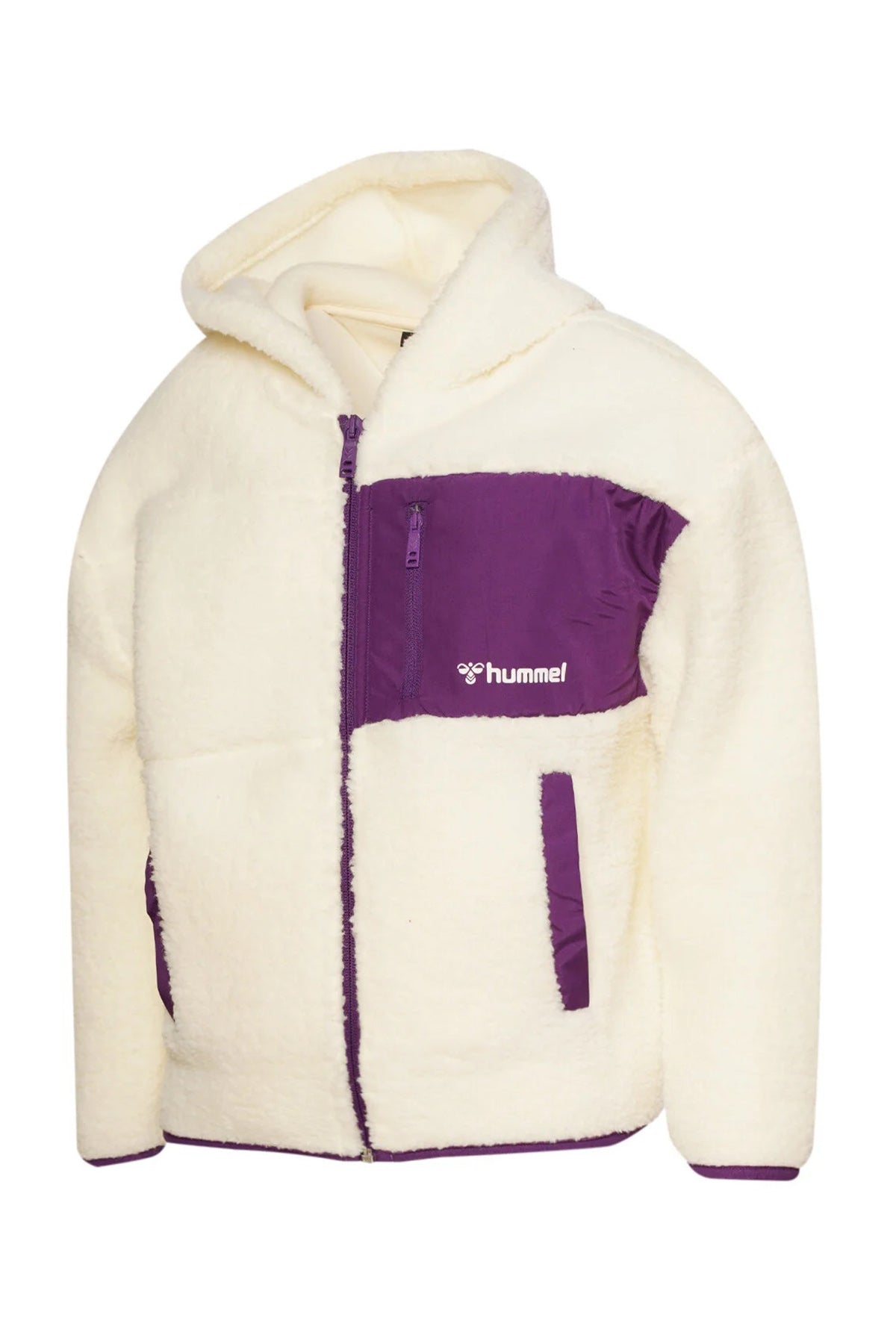 Hummel Regular Fit Fermuarlı Kapüşonlu Yumuşak Dokulu Unisex Çocuk Polar 922062-9820 EKRU