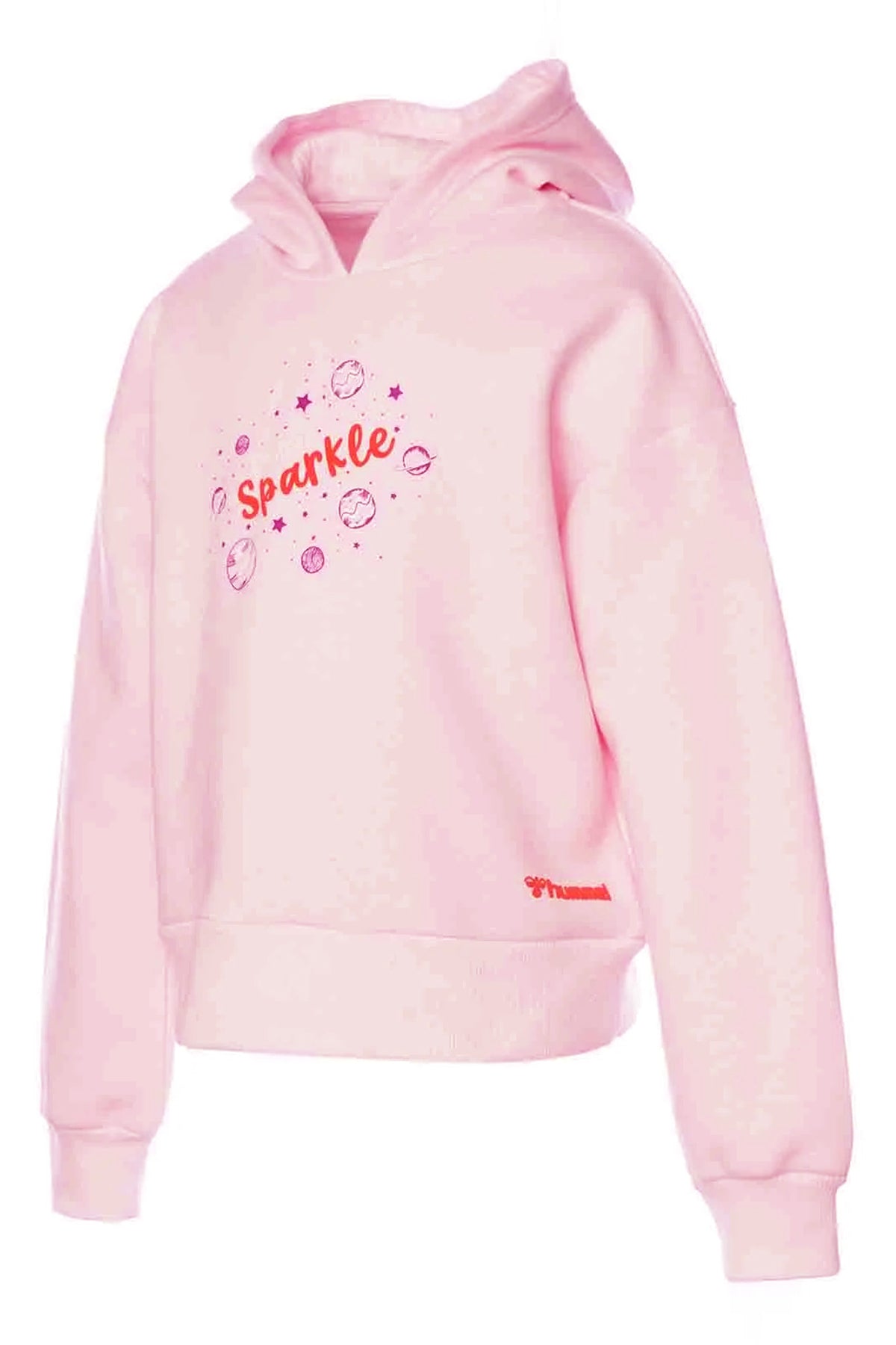 Hummel Desenli Pamuklu Oversize Fit Unisex Çocuk Sweat 922067-9823 PEMBE