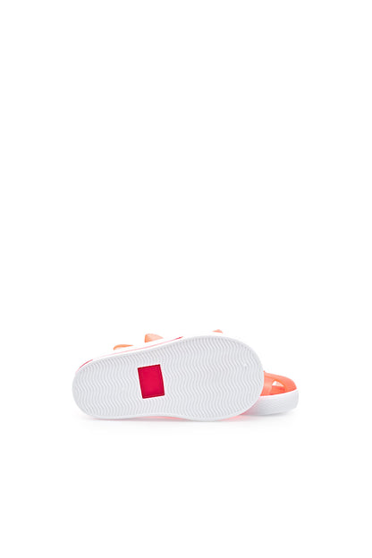 Igor Star Kaymayı Önleyen Flex Foam Cırtlı Şeffaf Unisex Çocuk Sandalet S10171 U Oranj-Beyaz