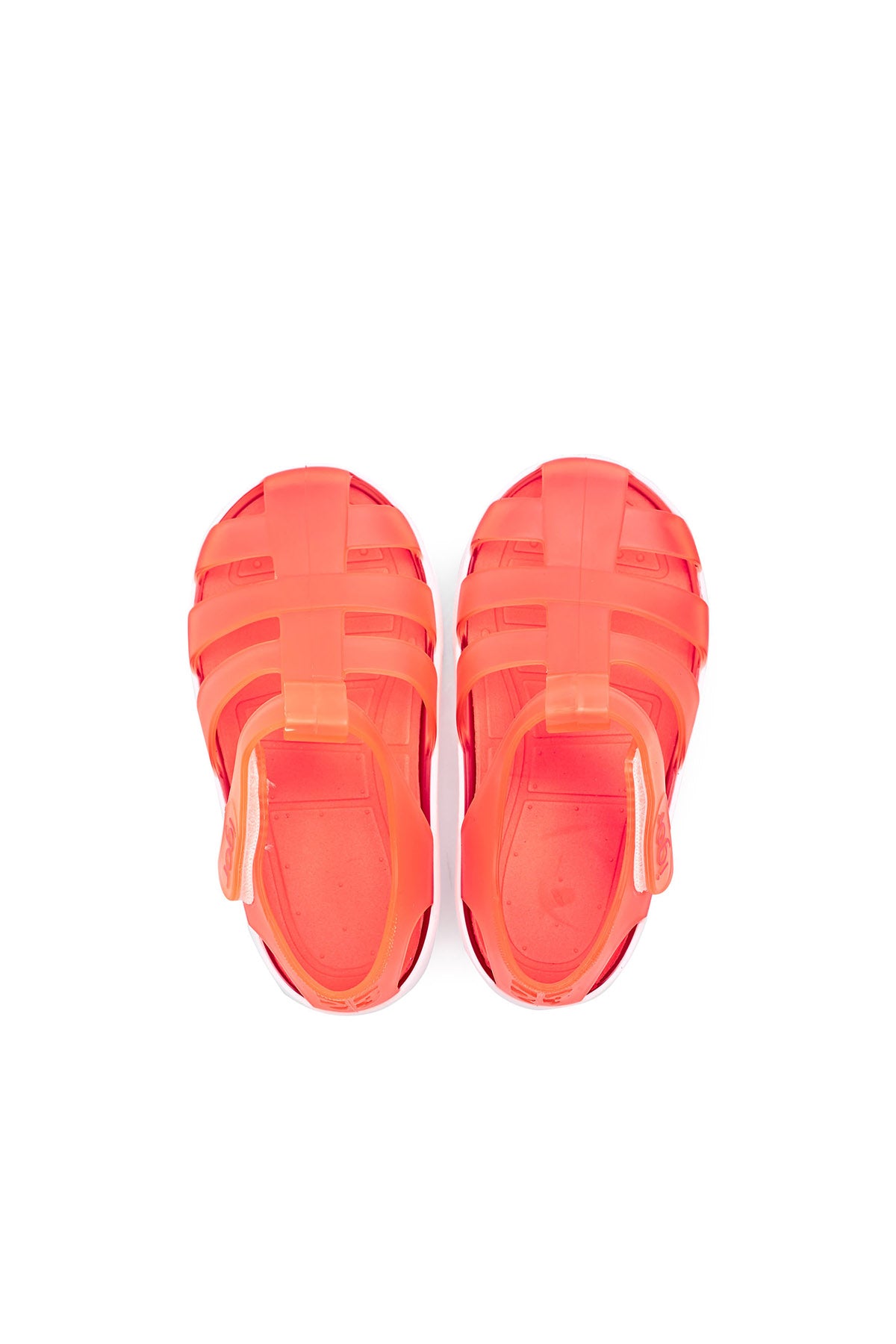 Igor Star Kaymayı Önleyen Flex Foam Cırtlı Şeffaf Unisex Çocuk Sandalet S10171 U Oranj-Beyaz