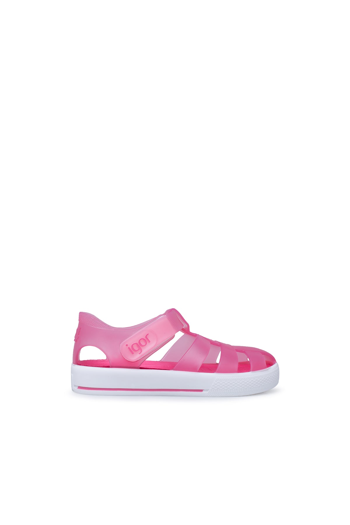 Igor Star Kaymayı Önleyen Flex Foam Cırtlı Şeffaf Unisex Çocuk Sandalet S10171 U FUŞYA