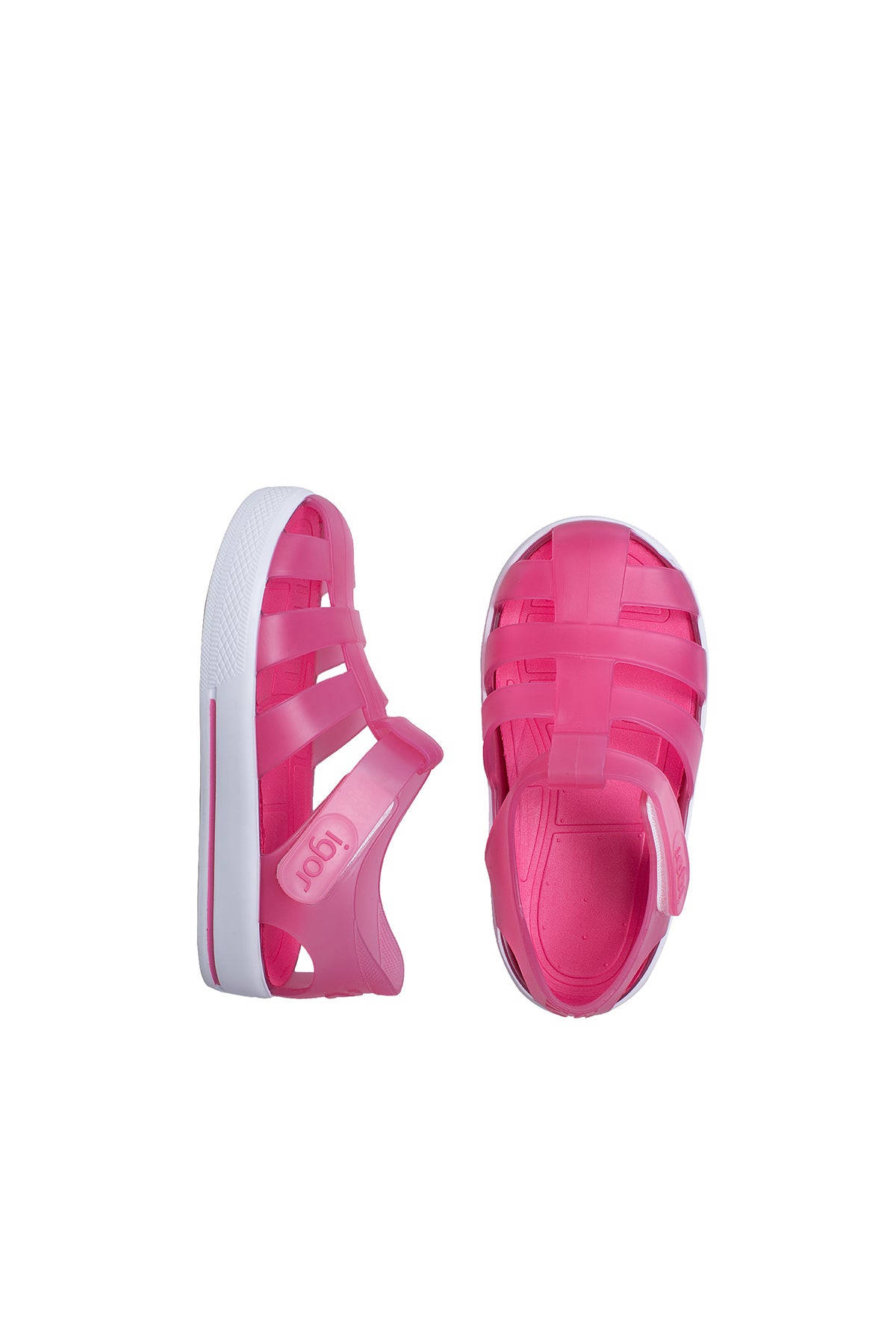 Igor Star Kaymayı Önleyen Flex Foam Cırtlı Şeffaf Unisex Çocuk Sandalet S10171 U FUŞYA