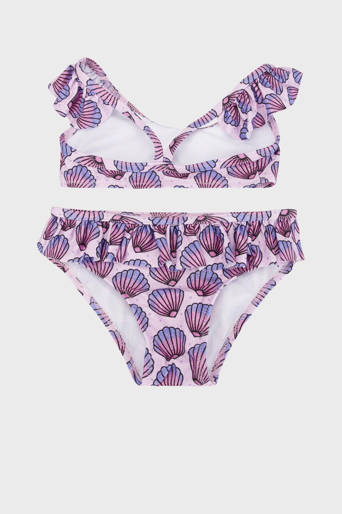 Slipstop ChaCha Desenli Uv Korumalı Çabuk Kuruyan Kız Çocuk Bikini SB2414000109 PEMBE-MOR