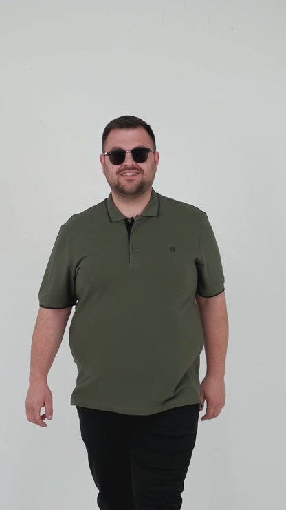 Buratti Büyük Beden Pamuklu Regular Fit Erkek Polo Yaka T Shirt 5902118B HAKİ