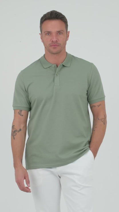 Buratti Regular Fit Pamuklu Düğmeli Erkek Polo Yaka T Shirt 5902326 ELMA YEŞİLİ