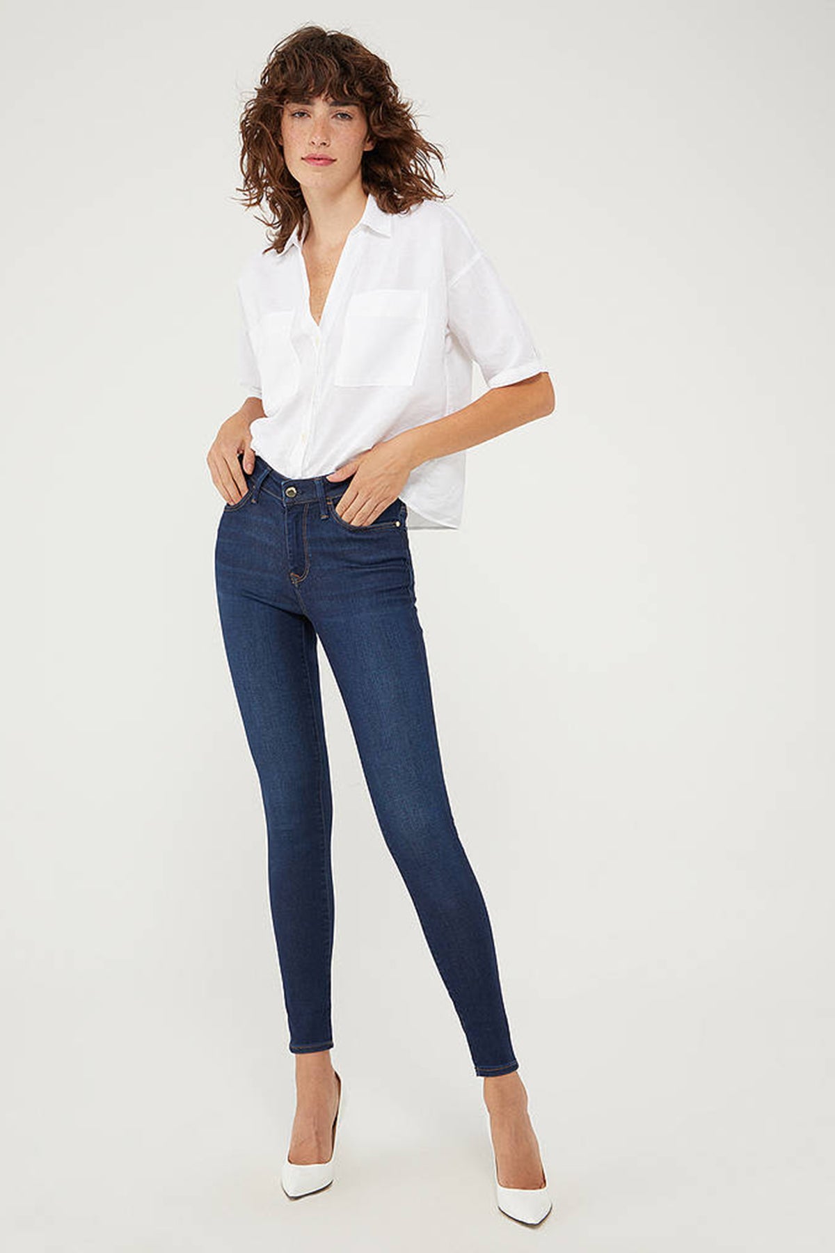 Mavi Pamuklu Yüksek Bel Skinny Dar Paça Alissa Jeans Bayan Kot Pantolon 1067827260 LACİVERT