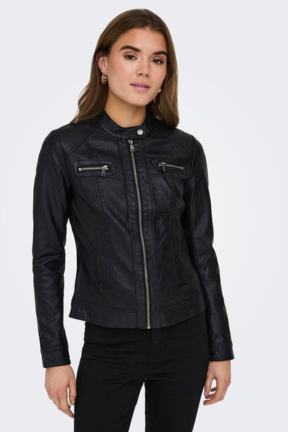 Only Onlbandit Faux Leather Biker Otw Noos Bayan Deri Ceket 15081400 SİYAH