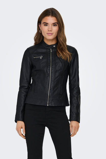 Only Onlbandit Faux Leather Biker Otw Noos Bayan Deri Ceket 15081400 SİYAH