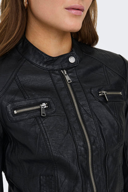 Only Onlbandit Faux Leather Biker Otw Noos Bayan Deri Ceket 15081400 SİYAH