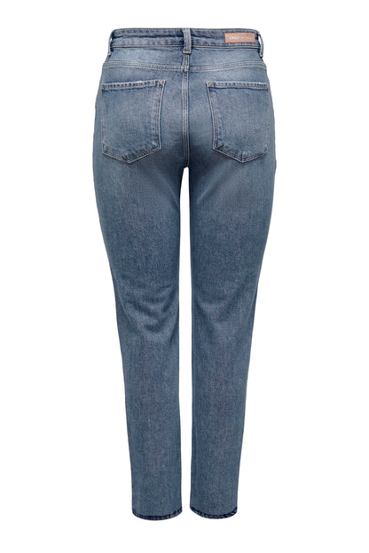 Only Onlemily Yüksek Bel Straight Fit Düz Paça Jeans Bayan Kot Pantolon 15283928 MAVİ