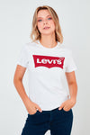 Levi's Regular Fit % 100 Pamuk Logo Baskılı Bisiklet Yaka Bayan T Shirt 17369-1310 BEYAZ