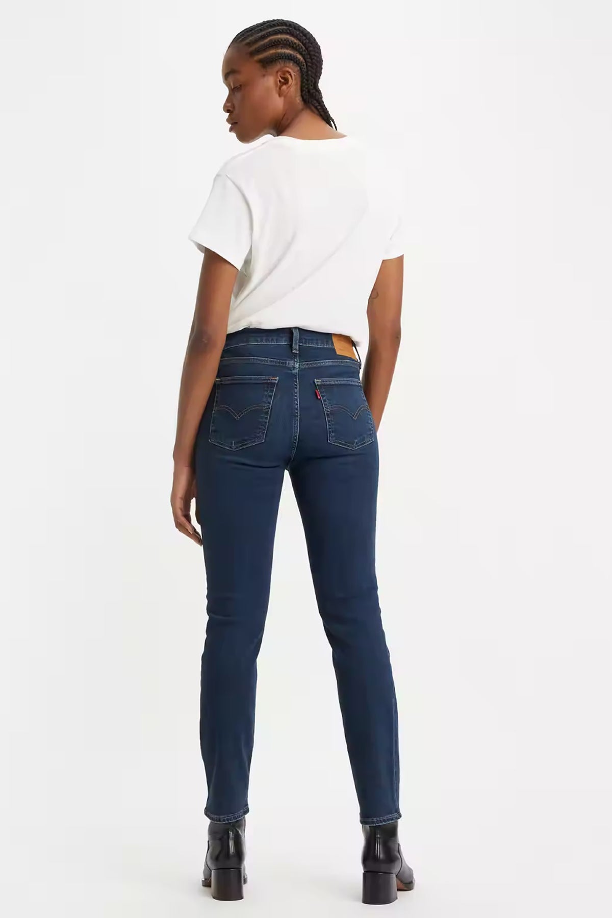 Levi's Pamuklu Yüksek Bel Düz Paça Straight Fit 724 Jeans Bayan Kot Pantolon 18883-0208 KOYU MAVİ