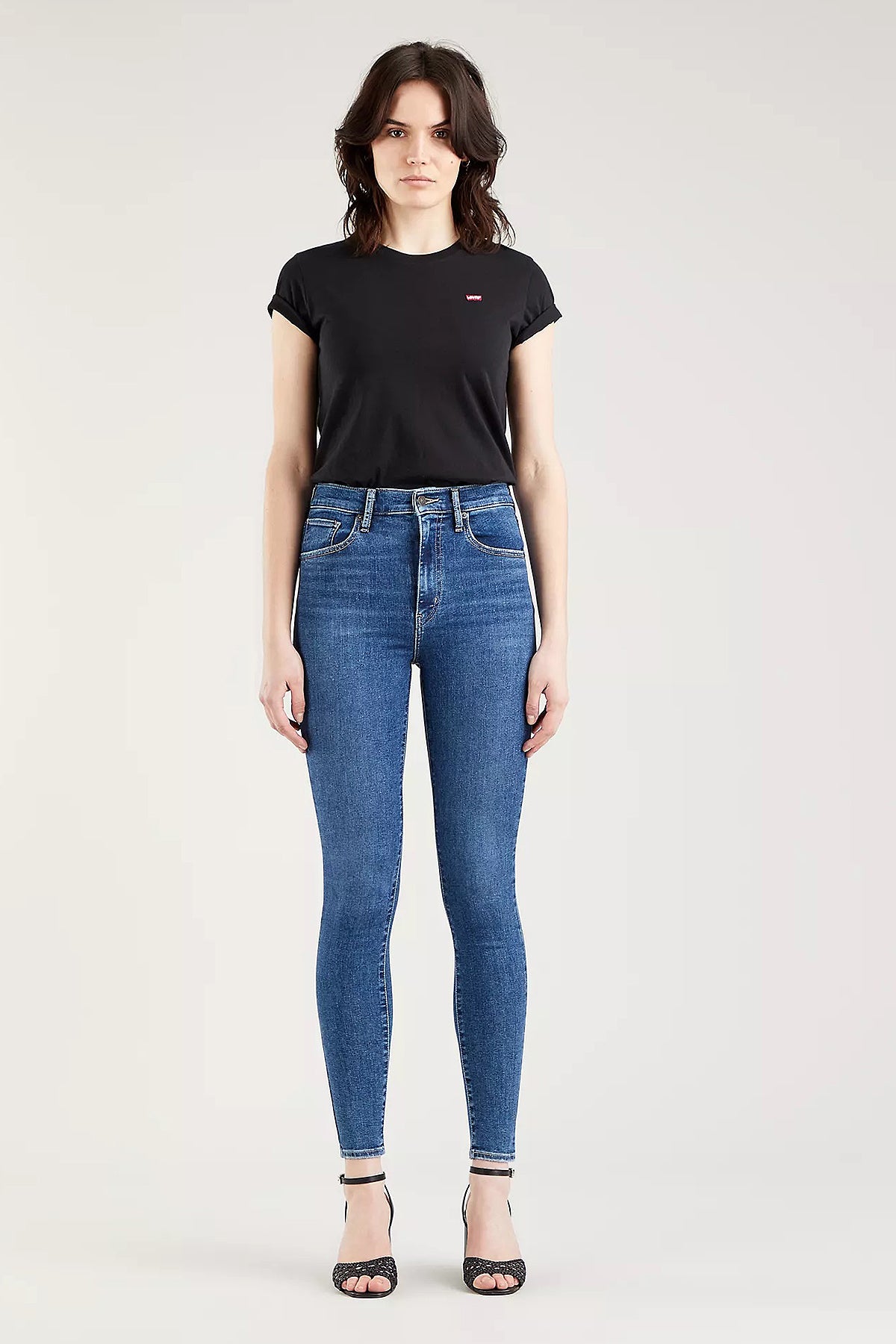 Levi's Pamuklu Yüksek Bel Süper Skinny Mile Jeans Bayan Kot Pantolon 22791-0194 KOYU MAVİ