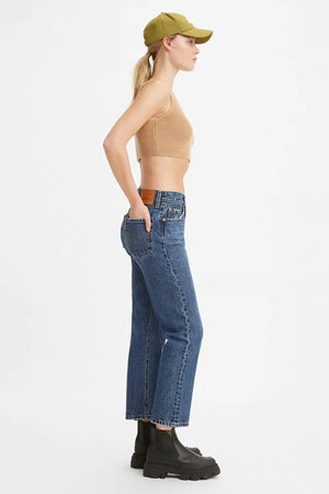 Levi's 501 Pamuklu Regular Fit Cropped Jeans Bayan Kot Pantolon A7739-0005 KOYU MAVİ