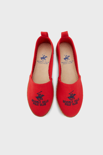 Beverly Hills Polo Club Logolu Espadril Slip-On Bayan Ayakkabı PO30096 KIRMIZI