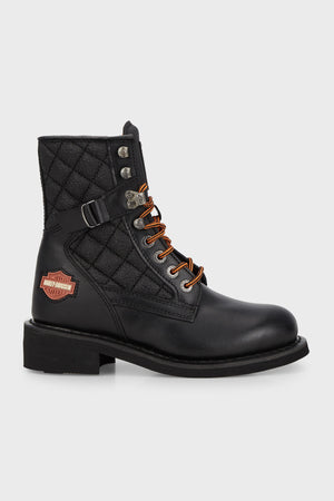 Harley Davidson New Worker Hakiki Deri Bayan Bot 025G100078 Black Yağlı Deri