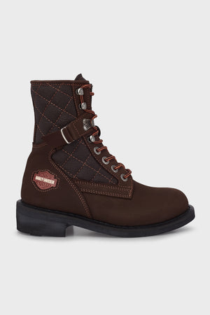 Harley Davidson New Worker Hakiki Deri Bayan Bot 025G100078 Dark Brown Crazy Der