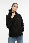 Kinetix Slim Fit Kapüşonlu Softshell Bayan Mont 3W 5GF748 3PR SİYAH