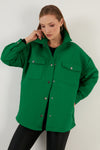 Lela Oversize Cepli Kapitone Bayan Gömlek Ceket 42190505 BENETTON