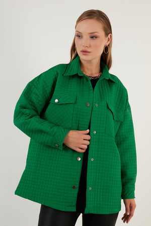 Lela Oversize Cepli Kapitone Bayan Gömlek Ceket 42190505 BENETTON