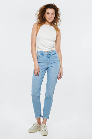 Mavi Cindy Yüksek Bel Dar Paça Mom Jeans Bayan Kot Pantolon 100277-84410 AÇIK MAVİ