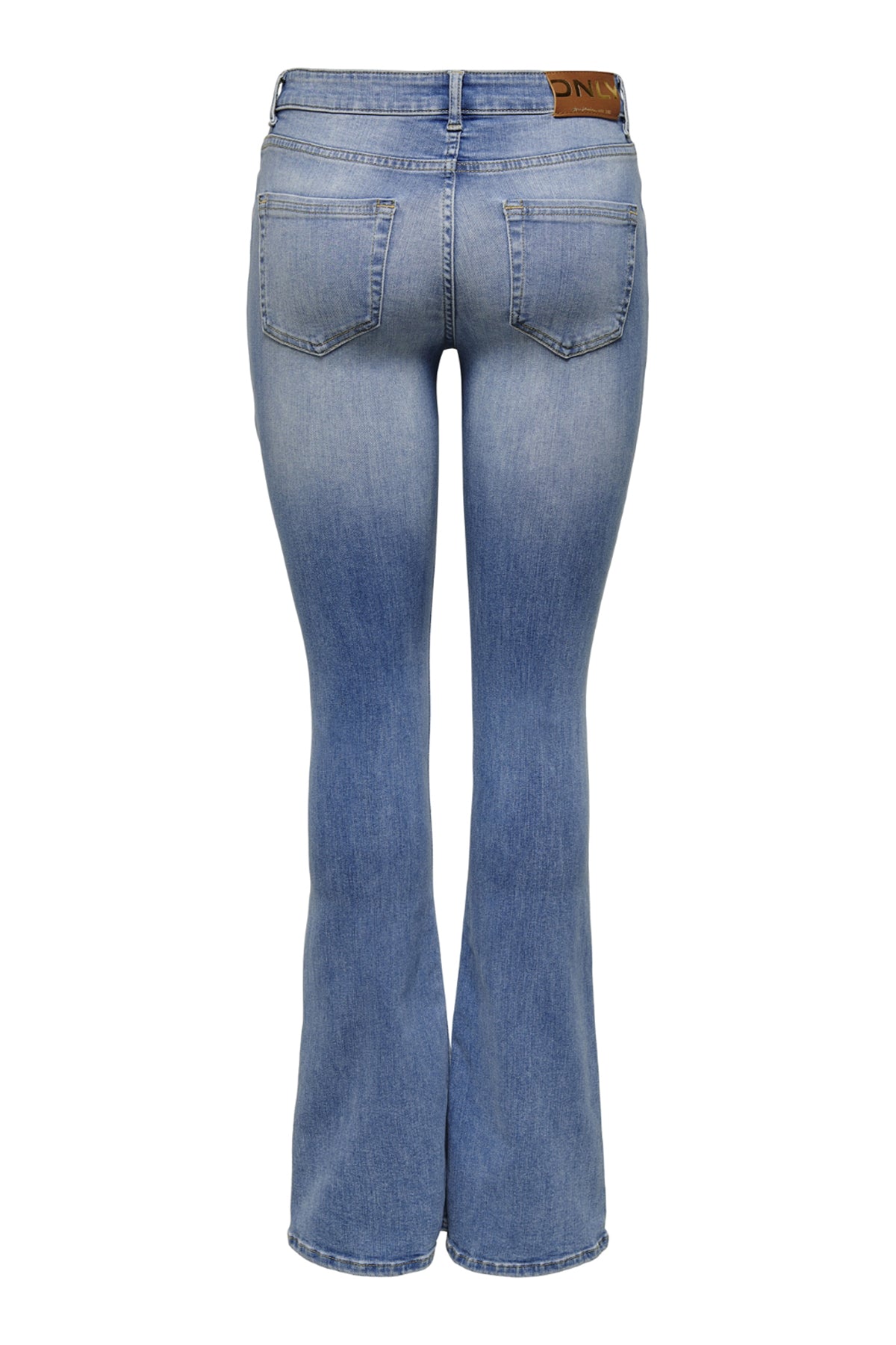 Only Onlblush Süper Streç Normal Bel İspanyol Paça Jeans Bayan Kot Pantolon 15245444 AÇIK MAVİ