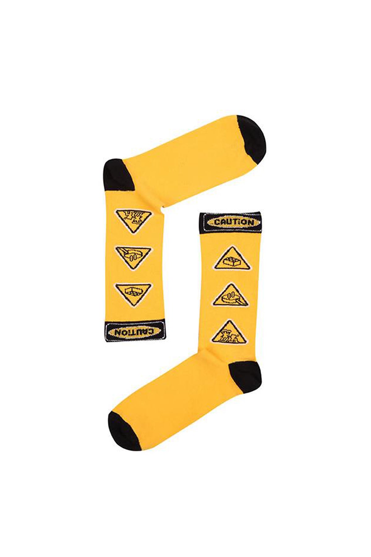 The Socks Company Caution Unisex Çorap 15KDCR124E SARI-SİYAH