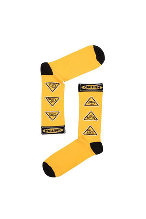 The Socks Company Caution Unisex Çorap 15KDCR124E SARI-SİYAH