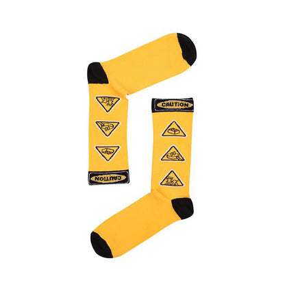 The Socks Company Caution Unisex Çorap 15KDCR124E SARI-SİYAH