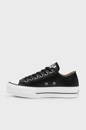 Converse Chuck Taylor All Star Deri Kalın Taban Sneaker Unisex Ayakkabı 561681C.001 SİYAH-BEYAZ