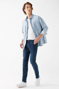 Mavi Kvnç Pamuklu Skinny Normal Bel Dar Paça Jeans Erkek Kot Pantolon 001070-34807 LACİVERT
