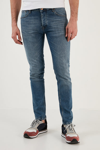 Buratti Pamuklu Normal Bel Slim Fit Dar Paça Jeans Erkek Kot Pantolon 1116F03NAPOLI MAVİ